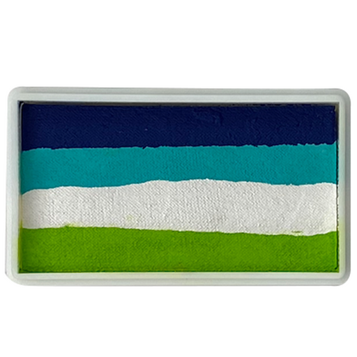 Green teal white and blue face paint