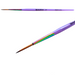 Two fine paint brushes with light purple handles and iridescent rainbow ferrules, shown on a white background with the text 'Stardust 1.9cm Liner' below.