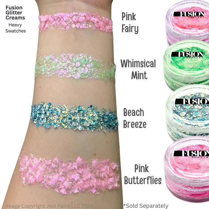 Fusion Body Art | Glitter Creams - Pink Butterflies 10ml