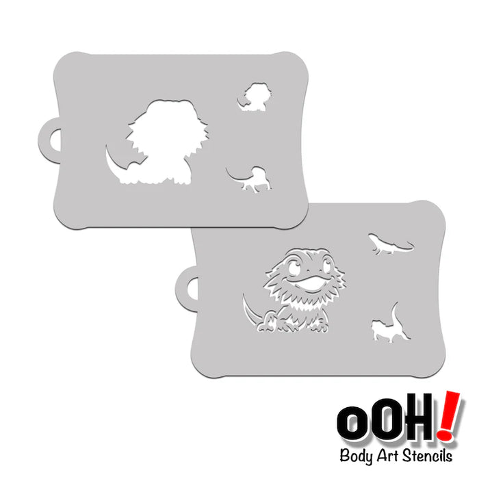 T68 - Bearded Dragon Ooh! Face Painting Stencil