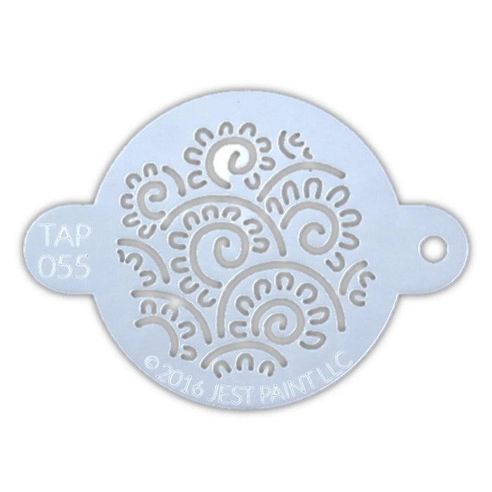 TAP55 face Painting Stencil  - Henna floral Swirls