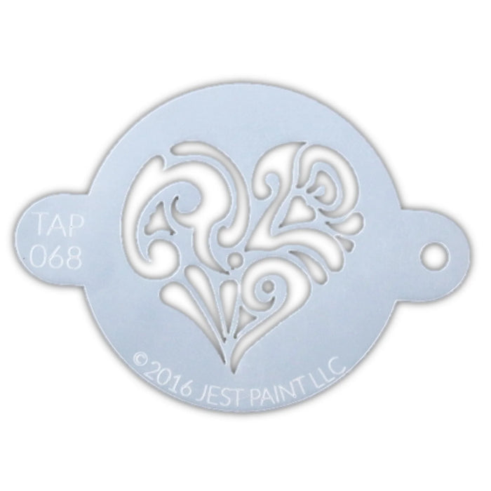TAP68 face Painting Stencil -  Ornate Heart