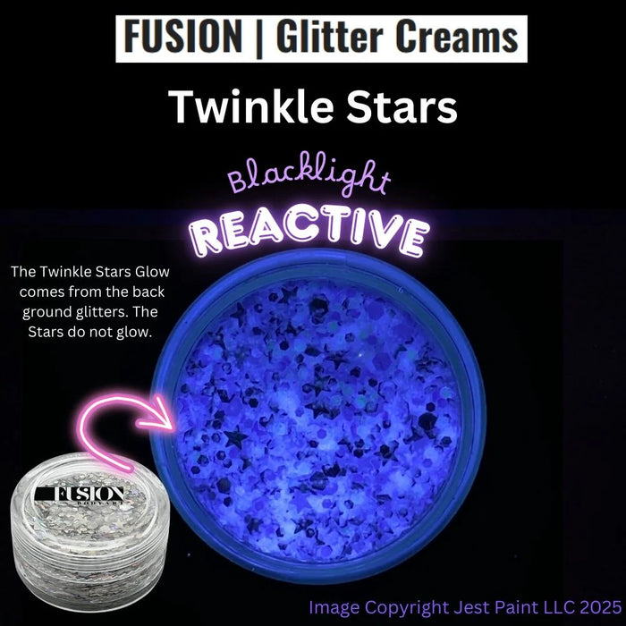 Fusion Body Art | Glitter Creams - Twinkle Stars 10ml (UV Reactive)