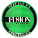 A round green special effects makeup pan with a black and white 'Fusion Bodyart' logo label, shown on a white background.