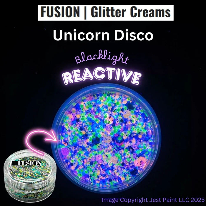 Fusion Body Art | Glitter Creams - Unicorn Disco 10ml (UV Reactive)
