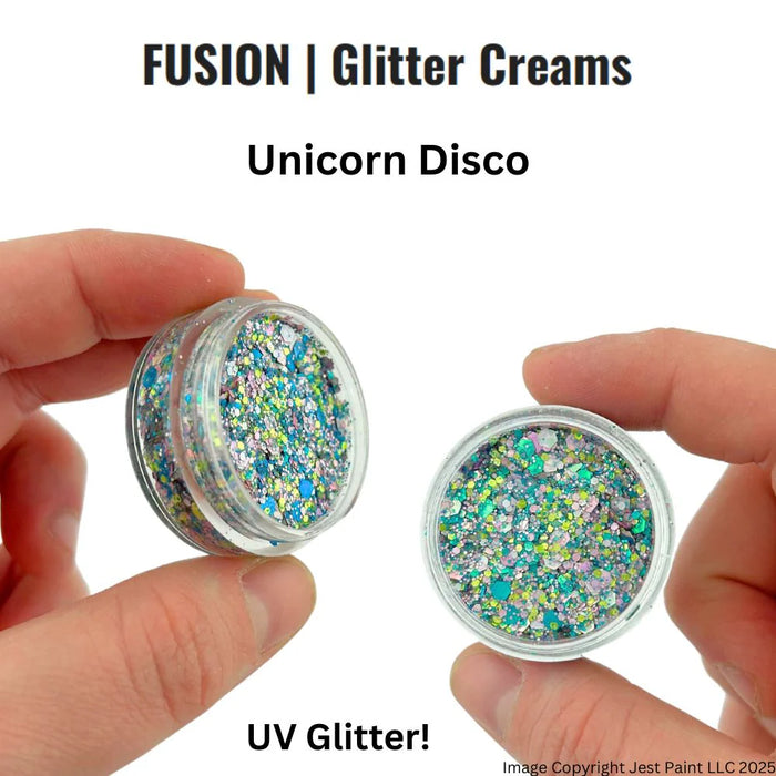 Fusion Body Art | Glitter Creams - Unicorn Disco 10ml (UV Reactive)