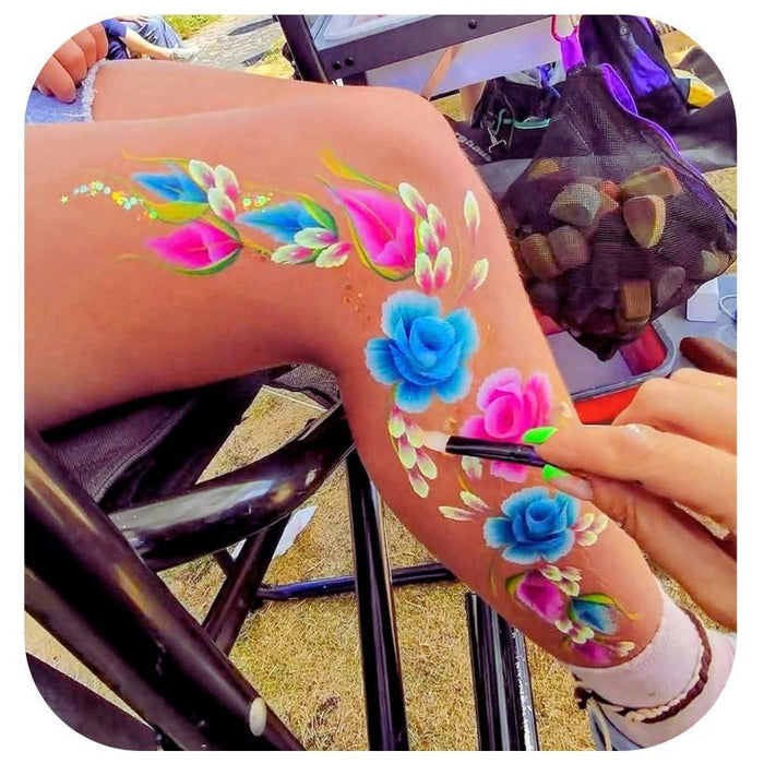 Unicorn Rose single onestroke face paint cake, Face Painting Hub