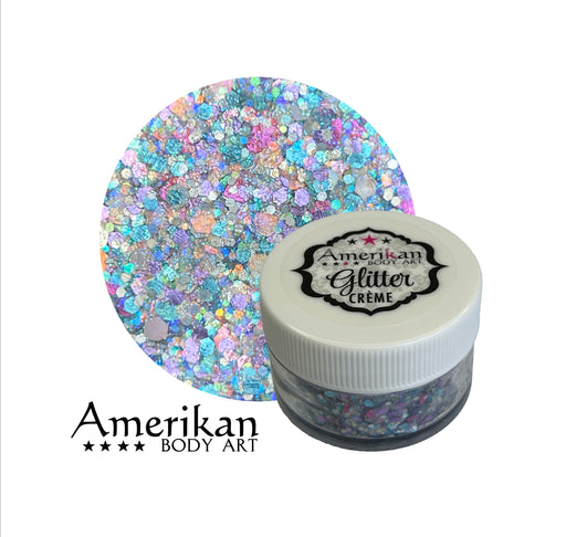 Venus teal and purple Glitter cream jar