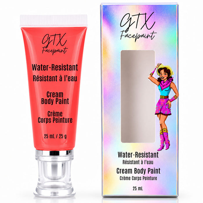 GTX Water-Resistant Cream Body Paint - Watermelon Crawl Coral/Pink - Neon 25ml
