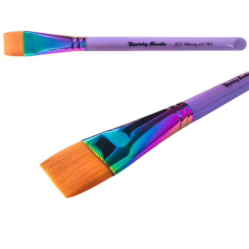 paint brush with purple handle 
