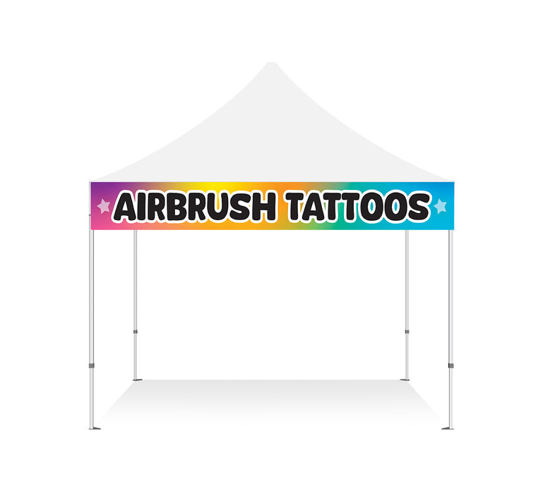 Airbrush Tattoos Banner 1x10ft Festival Tents