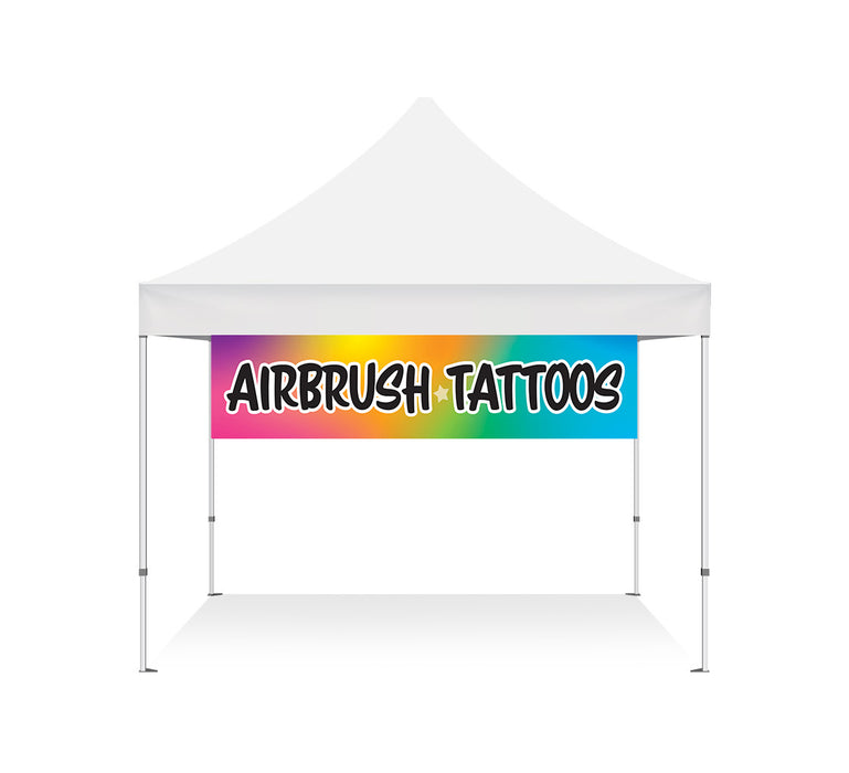 Airbrush Tattoos Banner 2x10ft Festival Tents