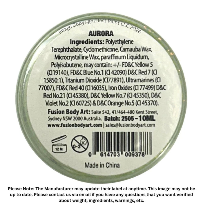Fusion Body Art | Glitter Creams - Aurora 10ml (UV Reactive)