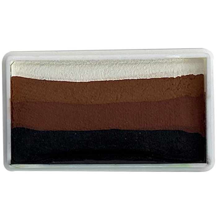 Brown and white one stroke face paint for bears and deer 