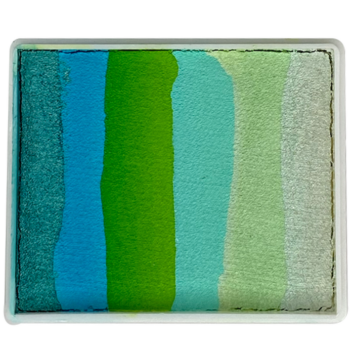 dragonfly green shimmery face paint rainbow by DFX