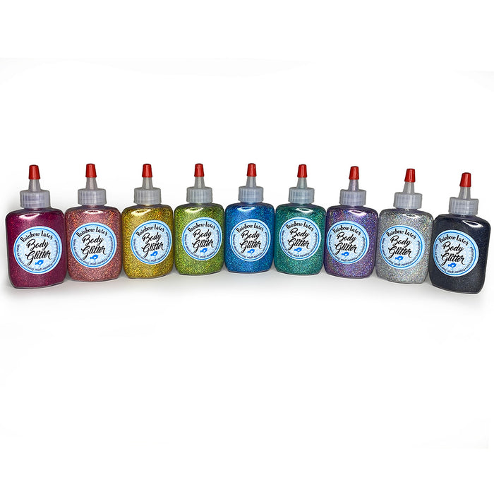 9-set Rainbow Laser Body Glitter in 1 oz bottles