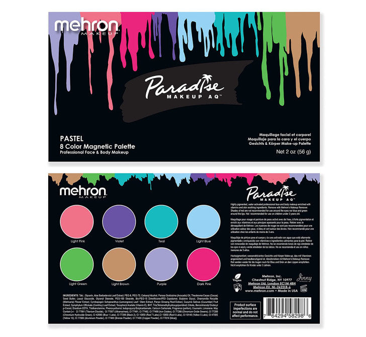 Megron Color Design 8 Color Paradise Pastel Palette by Mehron — www.artfactoryus.com