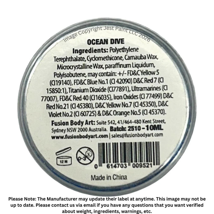 Fusion Body Art | Glitter Creams - Ocean Dive 10ml (Color Shifting)