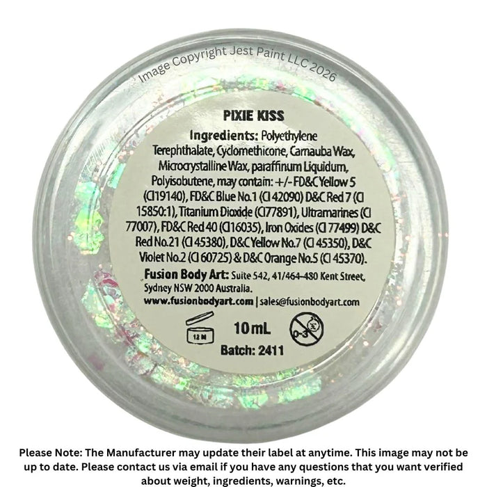 Fusion Body Art | Glitter Creams - Pixie Kiss 10ml (UV Reactive)