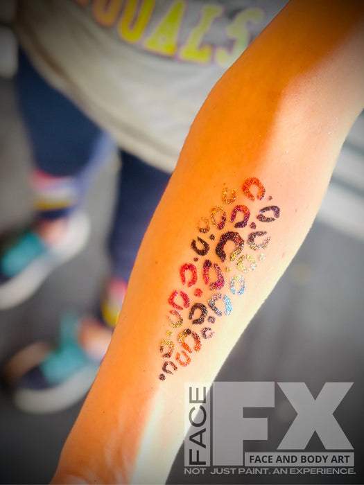 337 Cheetah Print Splash - Set of 5 - Art Factory Glitter Tattoo Stencils