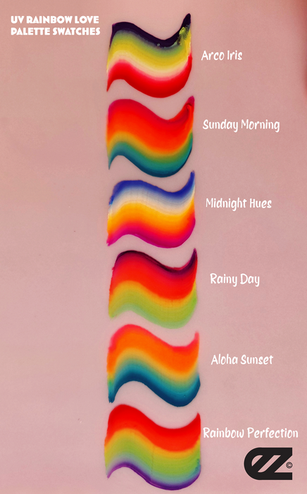 EZ Strokes By Susy Amaro’s UV GLOW Rainbow Love Palette
