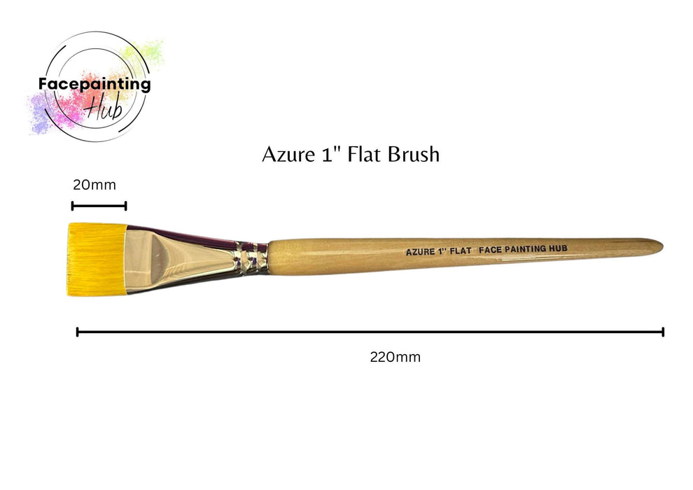 Face Painting Hub Azure Brush - 1" Flat Brush