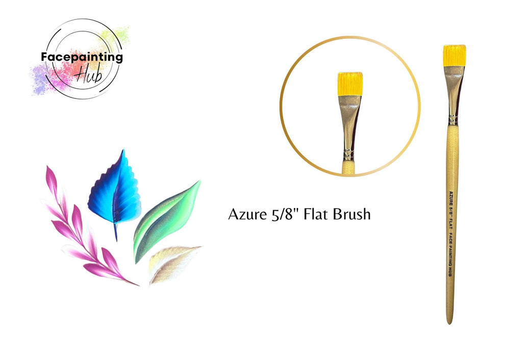 Face Painting Hub Azure Brush - 5/8" Flat Brush