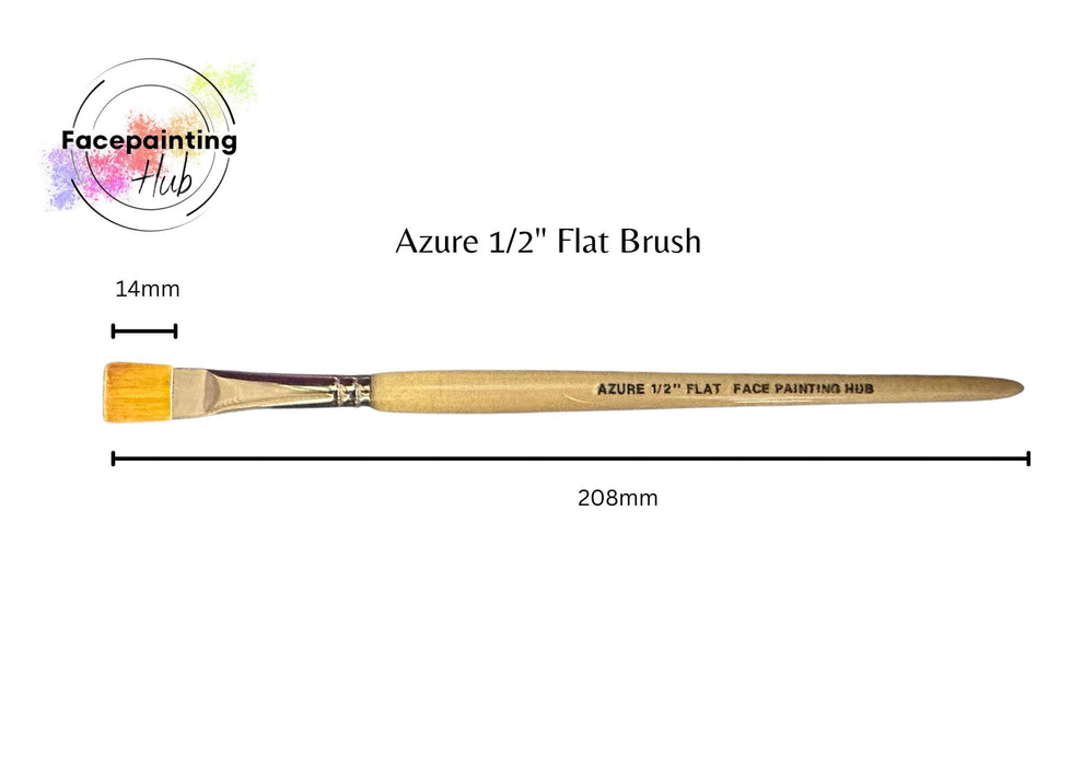 Face Painting Hub Azure Brush - 1/2" Flat Brush