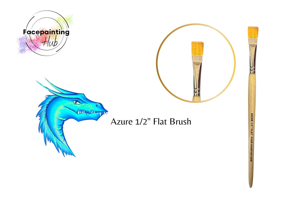 Face Painting Hub Azure Brush - 1/2" Flat Brush