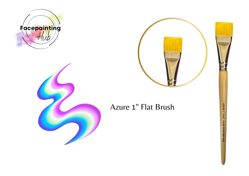 Face Painting Hub Azure Brush - 1" Flat Brush