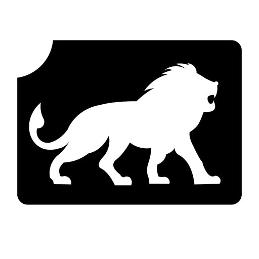Three-layer Leo the Lion stencil for face painting and body art. Ideal for parties and festivals, with glitter tattoos lasting 3-7 days.