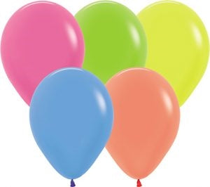 11" Neon Assortment Betallic Balloons 100pk