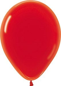 11" Crystal Red Betallic Balloons 100pk