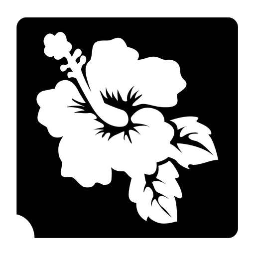 Hibiscus flower three-layer stencil for face paint and body art, perfect for any occasion. Glitter tattoos last 3-7 days.