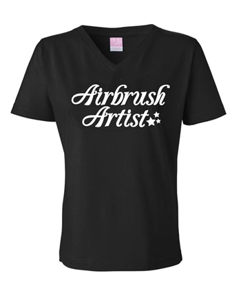 V Neck Airbrush Artist T Shirt
