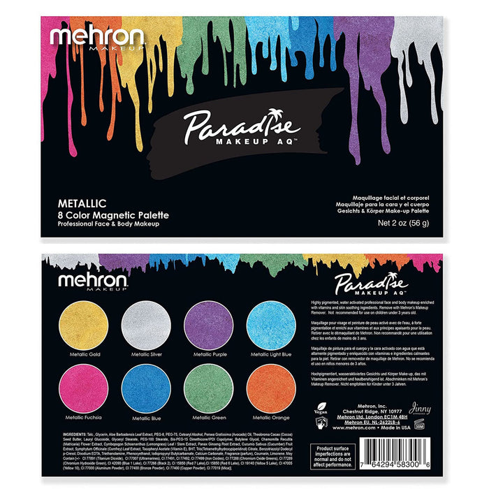 8 Color Paradise Metallic Palette by Mehron