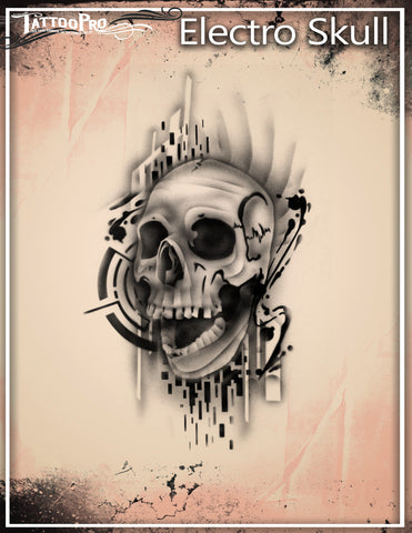 Wiser's Electro Skull Airbrush Tattoo Pro Stencil Series 2