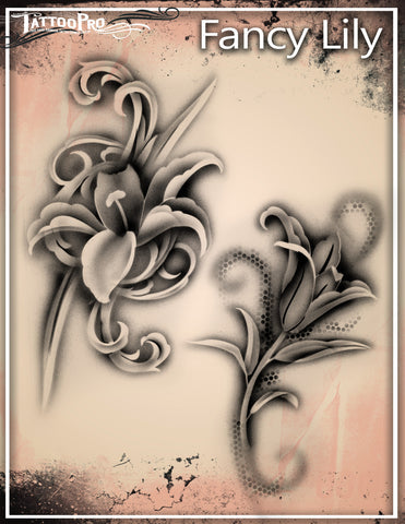 Wiser's fancy Lily Airbrush Tattoo Pro Stencil Series 2