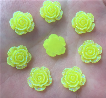 33 Art Factory Gems - Electric Yellow flower - 8mm (Aprox 12)