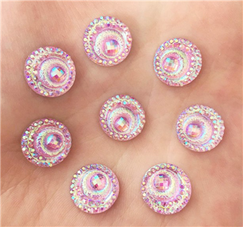 69 Art Factory Gems -  Light Pink Circle Gem  - 12mm (Aprox 20)