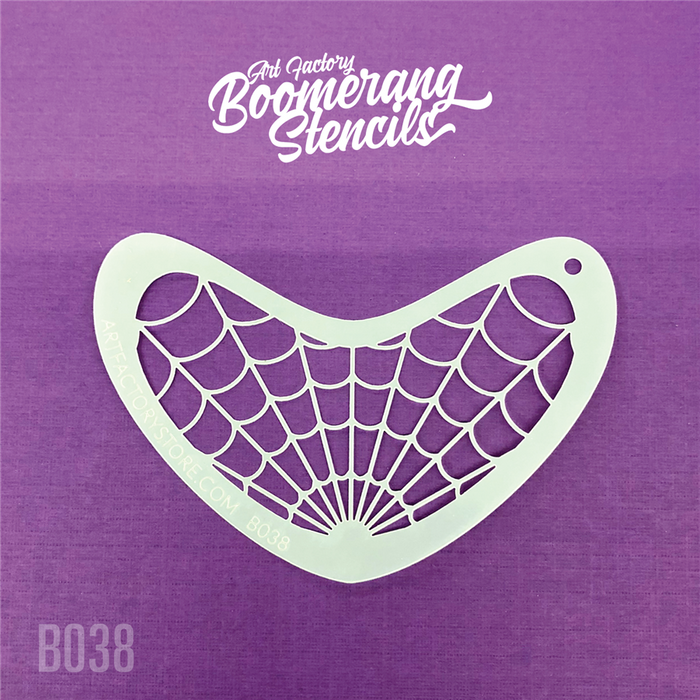 Spider Web Boomerang Stencil by the Art Factory