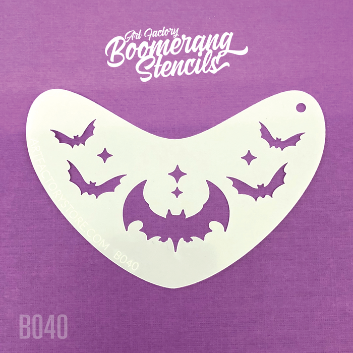 Bat Crown Boomerang Stencil by the Art factory
