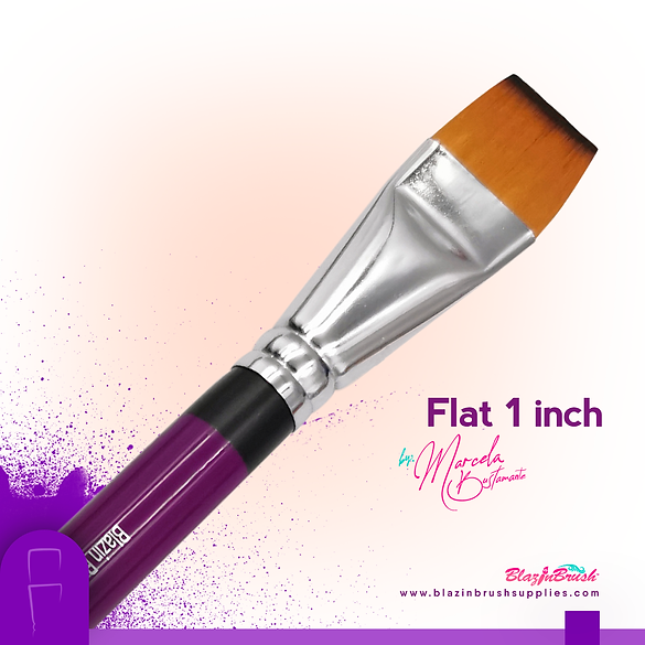 Flat 1 Inch Acrylic- Blazin Brush by Marcela Bustamante