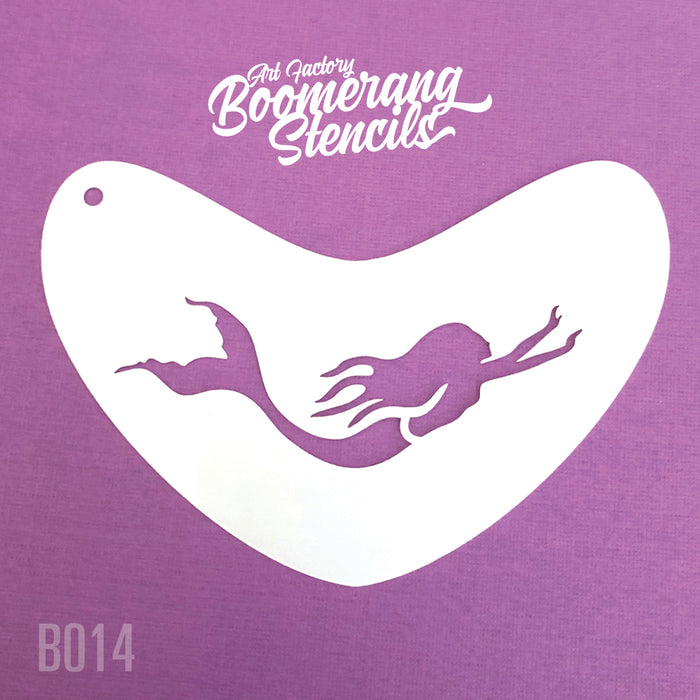Mermaid Swimming Stencil Boomerang Stencil by the Art Factory