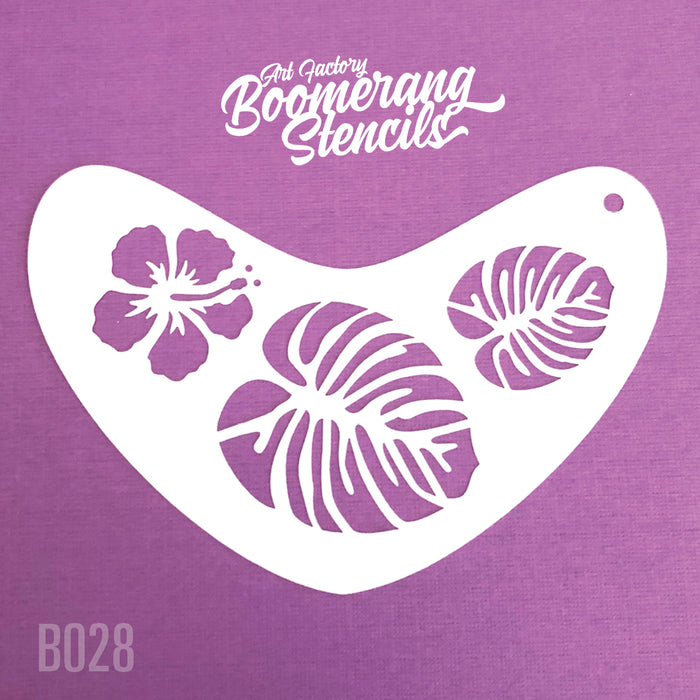 Tropical flower Stencil Boomerang Stencil by the Art factory