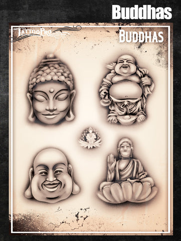 Wiser's Buddha  Airbrush Tattoo Pro Stencil Series 5