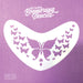 Multi sized butterfly design on a boomerang shaped stencil 