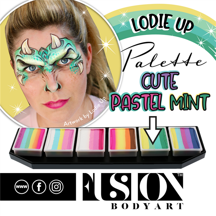 Fusion Body Art - Lodie Up face Painting Palette | Cute Pastel Rainbow