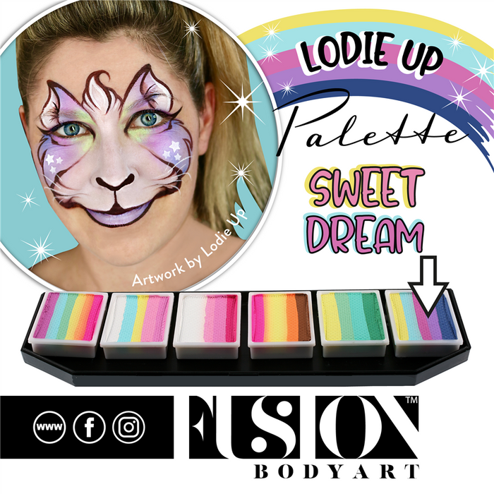 Fusion Body Art - Lodie Up face Painting Palette | Cute Pastel Rainbow