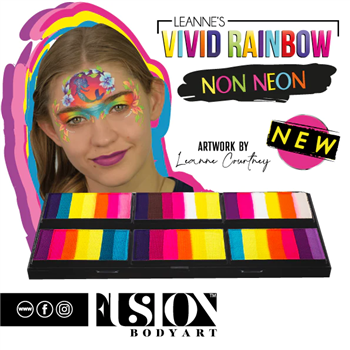 Fusion Body Art Face Painting Palette - Leanne's Vivid Rainbow (non neon)
